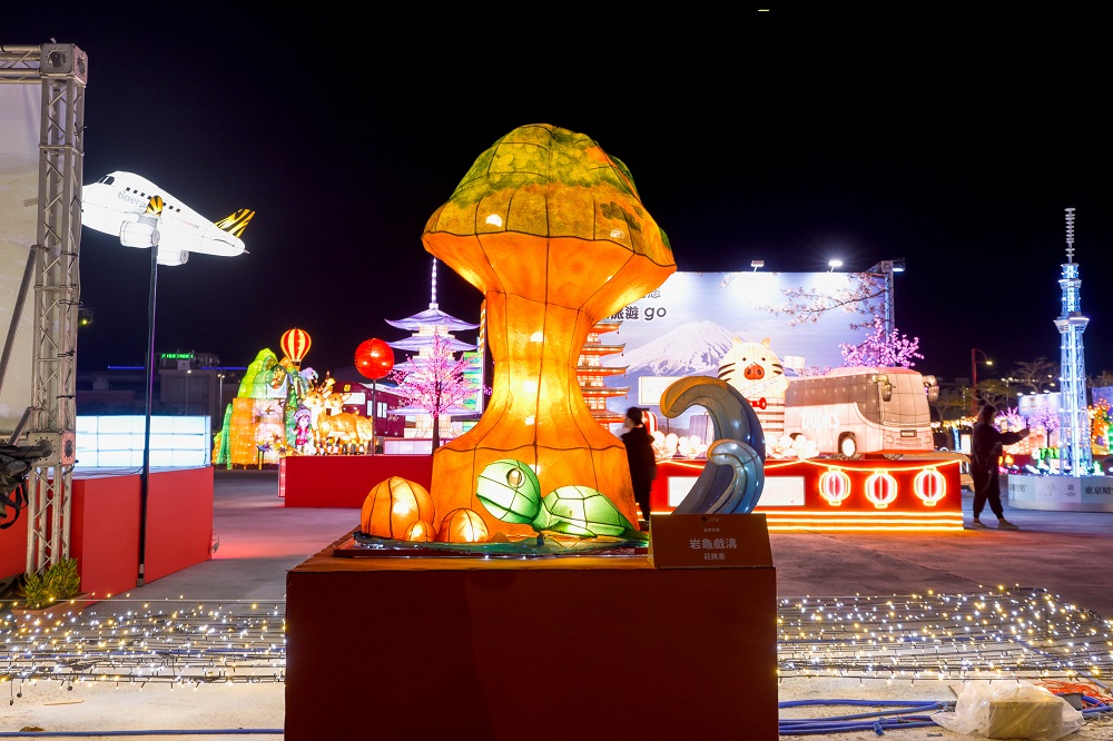 Rock Turtle Playing with Waves